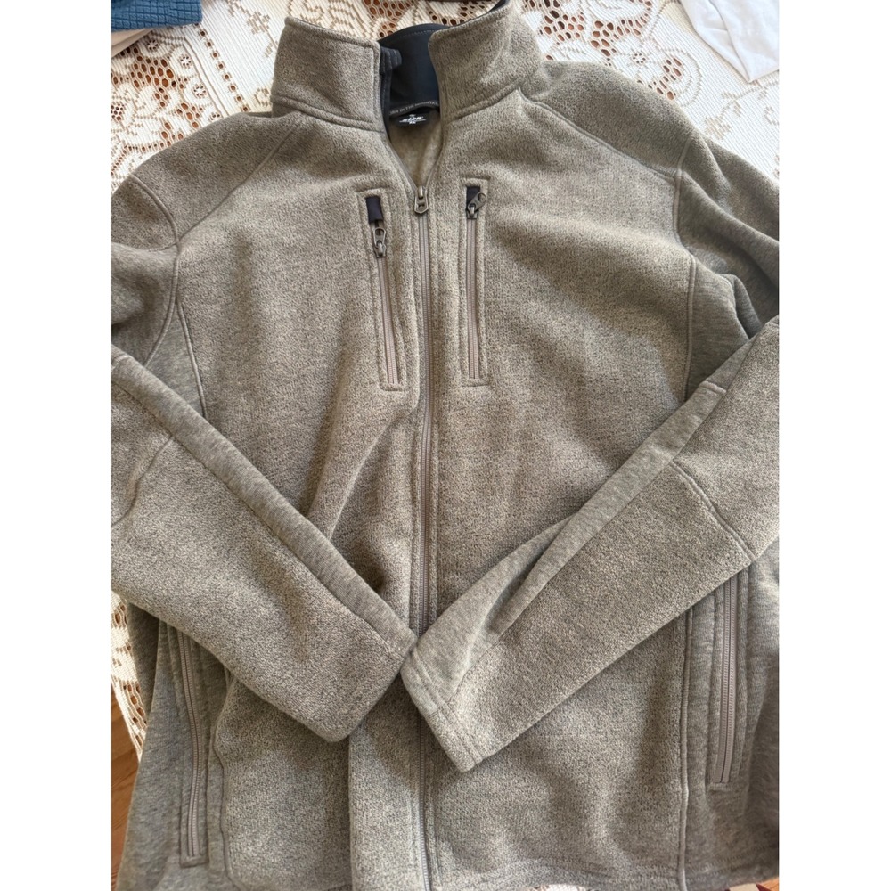 Kuhl Interceptr Full Zip Fleece Jacket Mens XL Olive Oatmeal Heather 3038